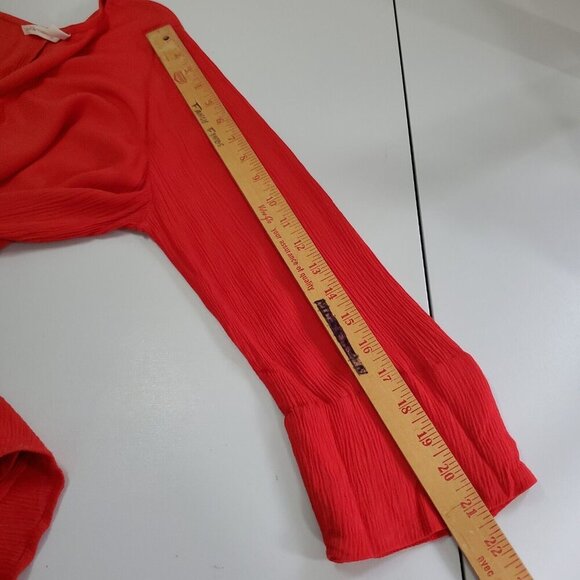 Soft Surroundings Women Gauzy Long Sleeve Dress Size Medium Red Flowy Lagenlook - Picture 11 of 13